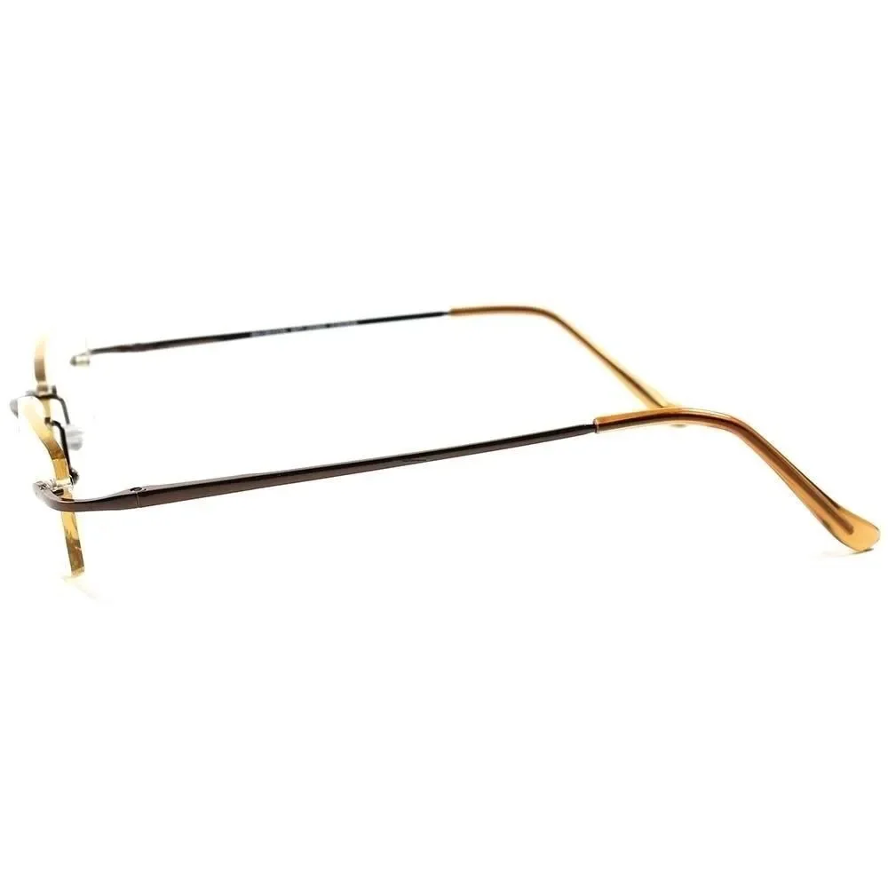 Light Brown Tint Stylish Rectangle Mens Womens Frameless Sunglasses